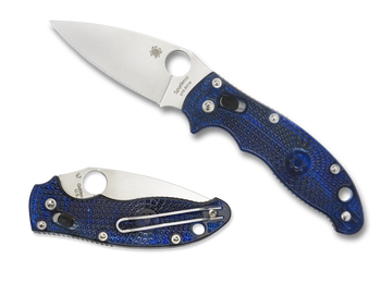 Spyderco Manix 2 BD1N Plain Edge Blade Translucent Blue FRN Handle C101PBL2