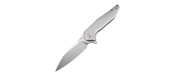 CJRB Agave Liner Lock Knife Gray Aluminum Handle Plain D2 Stonewash Blade J1911-ALC