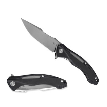 CH Knives 3519 Variety Folder Knife Black G10 Handle Plain D2 Blade 3519-G10-BK