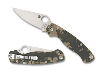 Spyderco ParaMilitary2 Plain Edge Folding Knife S45VN Digi Camo G10 Handle C81GPCMO2