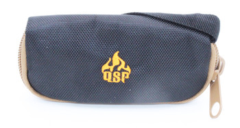 QSP Black Nylon Oxford Knife Pouch with QSP Logo Tan Zipper QSP-001