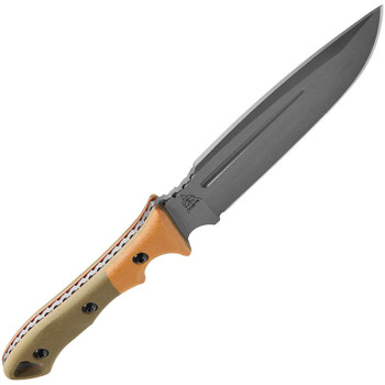TOPS Viking Tactics Norseman Fixed Knife Green Tan Micarta Handle Plain Edge VTAC01 TOPS Viking Tactics Norseman Fixed Knife Green Tan Micarta Handle Plain Edge VTAC01