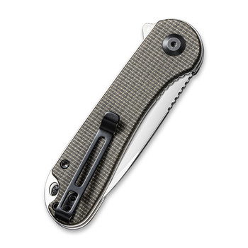 CIVIVI Elementum Liner Lock Knife Dark Green Micarta Handle Plain D2 Blade C907T