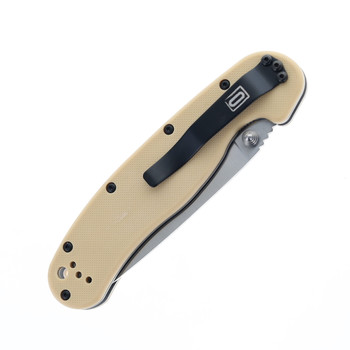 Ontario RAT 1  Folding Knife Plain Edge Satin Finish Dessert Tan Handle 8848 DT