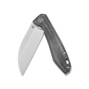 Discontinued QSP Pelican Folding Knife Linen Micarta Handle S35VN Plain Edge Stonewash QS118-D1
