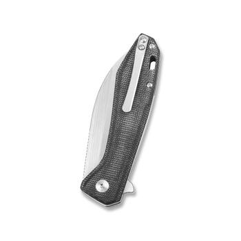 Discontinued QSP Pelican Folding Knife Linen Micarta Handle S35VN Plain Edge Satin QS118-D2