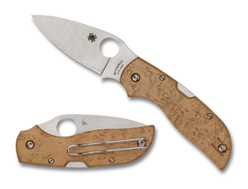 Spyderco Chaparral Folding Knife Wood Handle CTS-XHP Drop Point Plain Edge C152WDP Spyderco Chaparral Folding Knife Wood Handle CTS-XHP Drop Point Plain Edge C152WDP