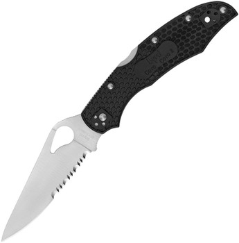 Byrd Harrier 2 Lightweight Back Lock Knife Black Handle Partially Serrated BY01PSBK2 Byrd Harrier 2 Lightweight Back Lock Knife Black Handle Partially Serrated BY01PSBK2