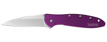 Kershaw K.O. Leek Assisted Open Knife Plain Edge Purple Aluminum Handle 1660PUR	