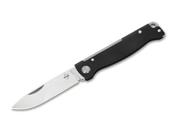 Boker Atlas Folding Black Stainless Steel Handle Plain Edge 01BO851