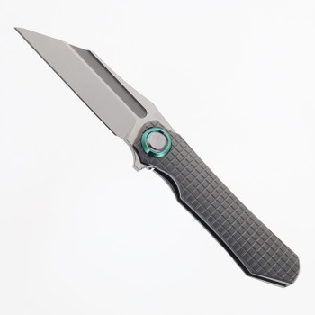 TwoSun Folding Knife Titanium Handle M390 Plain Edge Satin Finish TS195-SQUARE
