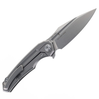 TwoSun Folding Knife Titanium Handle M390 Stonewashed TS220