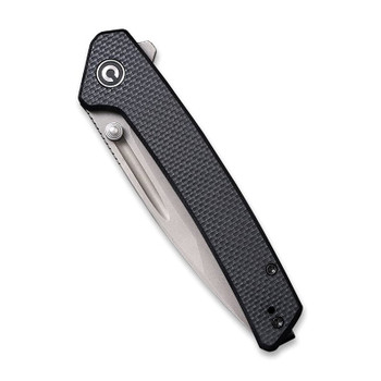 Discontinued CIVIVI Keen Nadder Folding Knife Black Coarse G10 Handle  N690 Plain Edge  Gray Stonewash Finish C2021A