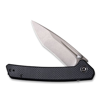 Discontinued CIVIVI Keen Nadder Folding Knife Black Coarse G10 Handle  N690 Plain Edge  Gray Stonewash Finish C2021A