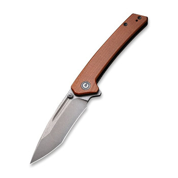 Discontinued CIVIVI Keen Nadder Folding Knife Brown Micarta Handle N690 Plain Edge C2021B