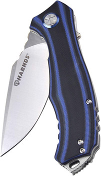 Harnds Maverick Folding Knife Blue/Black G10 Handle D2 Plain Edge CK9503BB-S