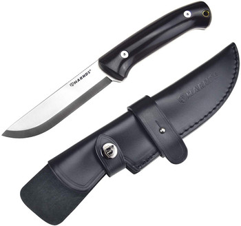 Harnds Forester Fixed Blade Knife Black EDC Wood G10 Handle 14C28N Plain Edge HK4018EB-S