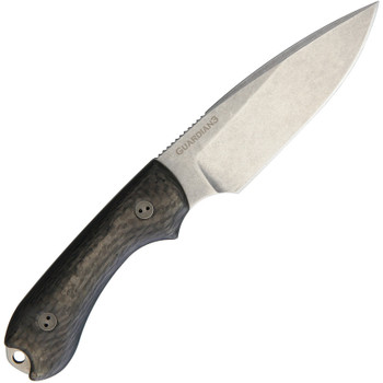 Bradford Guardian 3 Fixed Blade Knife Black Carbon Fiber Handle  AEB-L Plain BRAD3FE114A