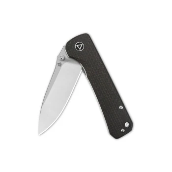 QSP Hawk Folding Knife Brown Linen Micarta Handle 3.23" Satin 14C28N Drop Point QS131-G