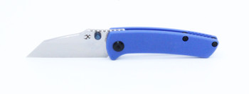 Discontinued Kansept Little Main Street Dirk Pinkerton Folding Knife Blue G10 Handle 154CM Plain Edge KT2015A4