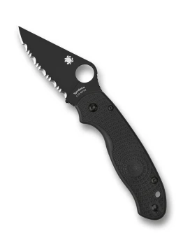 Spyderco Paramilitary 3 Folding Knife Black FRN Handle BD1N Full Serrated Edge C223SBBK