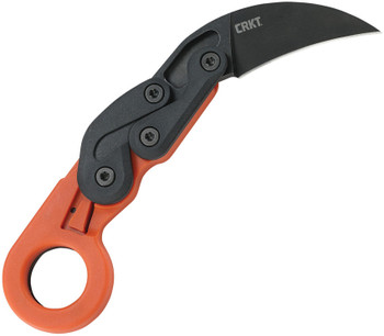 CRKT Provoke Kinematic Folding Karambit Knife Orange Handle Plain Edge Black Stonewash Finish 4041O