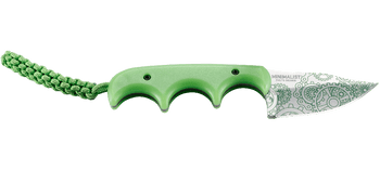 CRKT Minimalist Bowie Gears Fixed Blade Knife Glow in the Dark Green Polypropylene Handle Plain Edge Satin Finish CRKT2387G