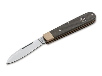 Discontinued Boker Barlow Prime Expedition Folding Knife Olive Micarta Handle N690 Plain Edge 112942