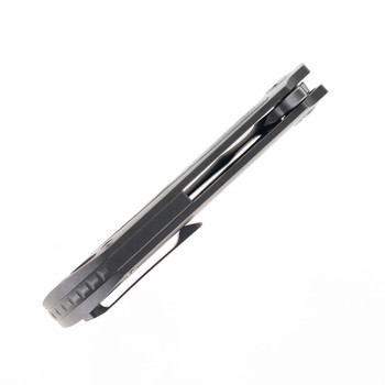 TwoSun Folding Knife Black Titanium Carbon Fiber Handle M390 Plain Edge TS224-M390