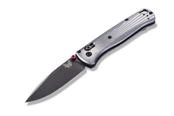 Benchmade Bugout Folding Knife Gray Aluminum Handle M390 Drop Point Plain Edge 535BK-4