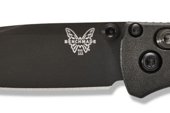Benchmade Mini Bugout Folding Knife Black CF Elite Handle Drop Point Black Plain Blade 533BK-2 Benchmade Mini Bugout Folding Knife Black CF Elite Handle Drop Point Black Plain Blade 533BK-2