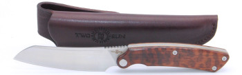 TwoSun Fixed Blade Knife Snakewood/Copper Handle 14C28N Drop Point Plain Edge TS278Snakewood