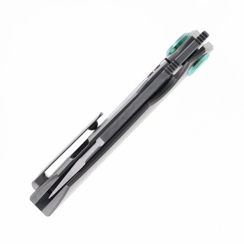 TwoSun Folding Knife Gray Titanium Handle M390 Plain Edge TS195-Wave