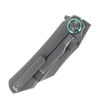 TwoSun Folding Knife Gray Titanium Handle M390 Plain Edge TS195-Wave