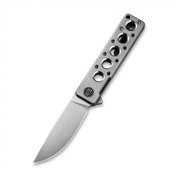 WE Knife Knife Miscreant 3.0 Folding Knife Gray Titanium Handle 20CV Plain Edge Gray Stonewash 2101A