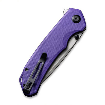 Civivi Brazen Folding Knife Purple G10 Handle 14C28N Drop Point Plain Edge Stonewash Finish C2102A
