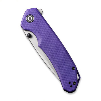 Civivi Brazen Folding Knife Purple G10 Handle 14C28N Drop Point Plain Edge Stonewash Finish C2102A