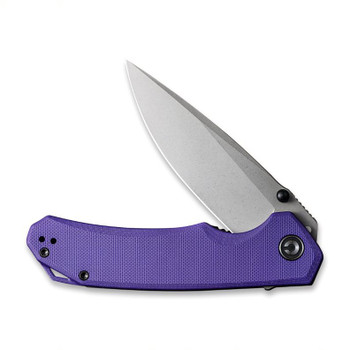 Civivi Brazen Folding Knife Purple G10 Handle 14C28N Drop Point Plain Edge Stonewash Finish C2102A