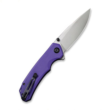 Civivi Brazen Folding Knife Purple G10 Handle 14C28N Drop Point Plain Edge Stonewash Finish C2102A