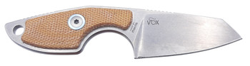 MKM Mikro Fixed Blade Knife Natural Canvas Micarta Handle M390 Sheepsfoot Plain Edge MR02-NC