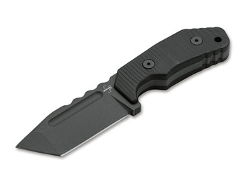 Boker Plus Little Dvalin Fixed Blade Knife Black G10 Handle D2 Tanto Plain Edge 02BO034