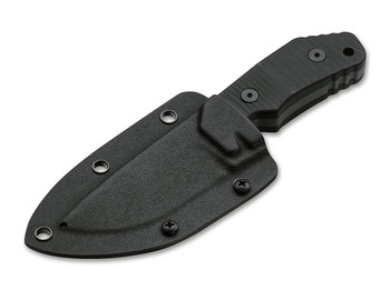 Boker Plus Little Dvalin Fixed Blade Knife Black G10 Handle D2 Plain Edge 02BO033