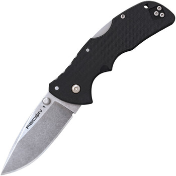 Cold Steel Mini Recon 1 Folding Knife Black GRN Handle Spear Point Plain Edge 27BAS
