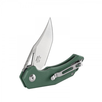 Ganzo Firebird Folding Knife Green G10 Handle D2 Bowie Point Plain Edge FH61-GB