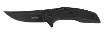 Kershaw Outright Folding Knife Black SS/G10 Handle Trailing Point Black Plain Edge KS8320BLK