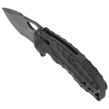 SOG Kiku XR LTE Folding Knife Black Linen Micarta Handle Tanto Plain Edge SOG12-27-04-57