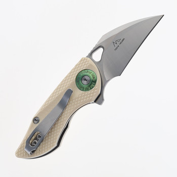 TwoSun Mini Folding Knife White Handle 14C28N Plain Edge TS314