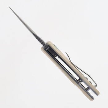 TwoSun Mini Folding Knife White Handle 14C28N Plain Edge TS314