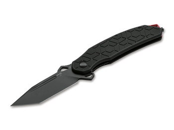 Boker Yokai Folding Knife Black Honeycomb Handle D2 Plain Black Blade 01BO151