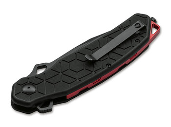 Boker Yokai Folding Knife Black Honeycomb Handle D2 Plain Black Blade 01BO151